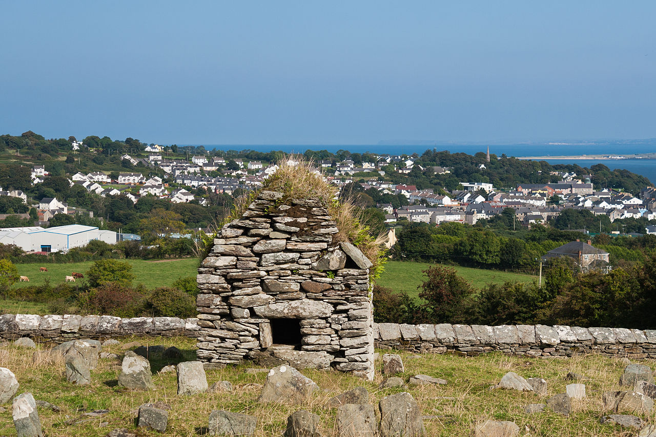 Moville in Co. Donegal, Ireland, as seen from the Cooly graveyard